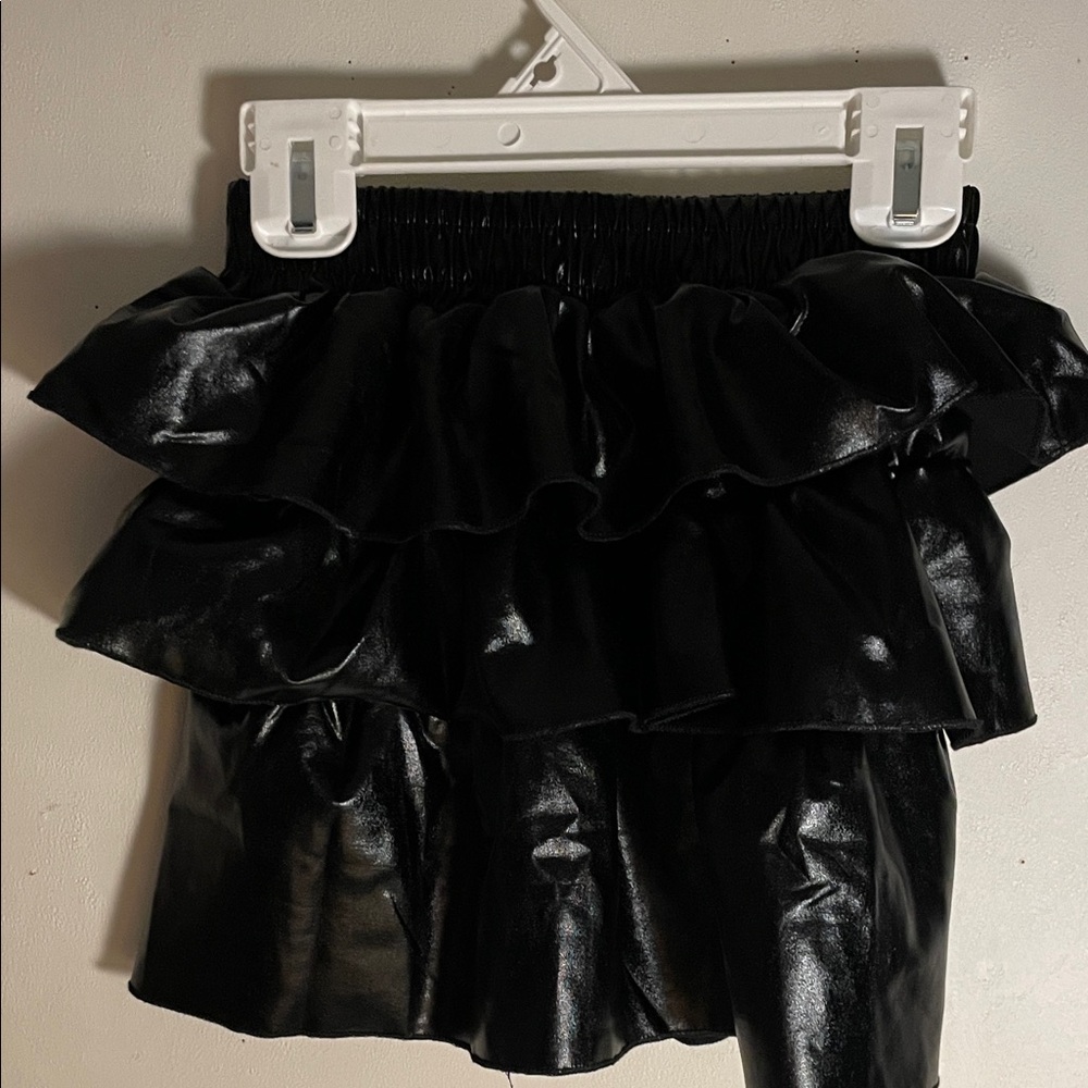 Girls Black Layered Mini Skirt
